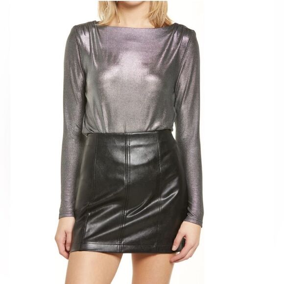 4TH & RECKLESS Liberty Metallic Bodysuit Color: Metallic  Size: XL (12/14) NEW W - Picture 8 of 16